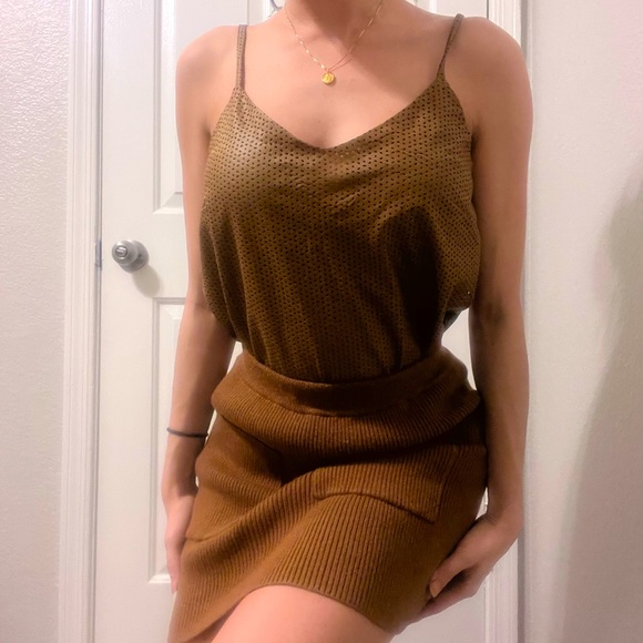 Very J Camel Perforated Leather Top - Picture 1 of 10